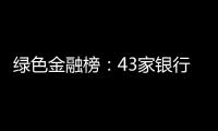 绿色金融榜：43家银行
，谁的答卷合格？谁尚在起步？