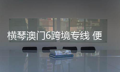 横琴促进琴澳民生融合发展