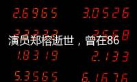 演员郑榕逝世，曾在86版电视剧《西游记》中扮演太上老君