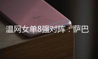 温网女单8强对阵
：萨巴伦卡vs西格蒙德、斯瓦泰克vs萨姆索诺娃