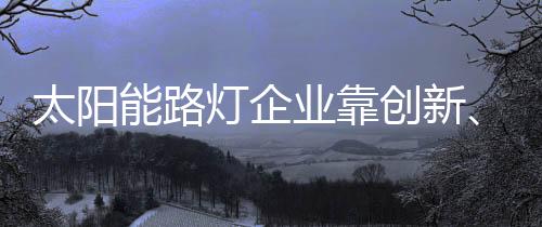 业靠赢对太阳能路灯企业而言