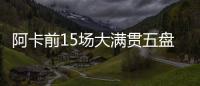 阿卡前15场大满贯五盘大战有14场获胜，为公开赛时代并列最多