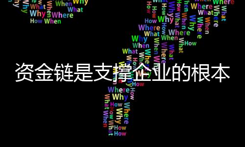 资金链是资金支撑的根本